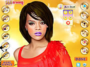 Флеш игра онлайн Rihanna - макияж / Rihanna Celebrity Makeover